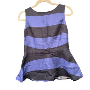 BANANA REPUBLIC STRIPED PEPLUM BLOUSE